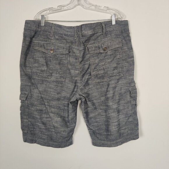 Guess Men's 100% Cotton Heathered Blue Jean Cargo Shorts in Blue Size 40 Summer - Picture 2 of 10